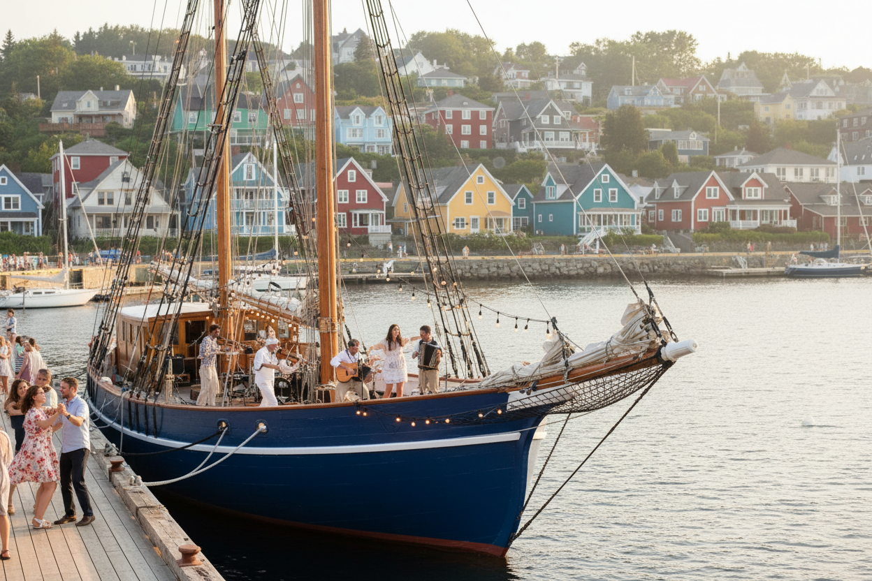 dancing on a blue noser in lunenburg nova scotia sweet town hourses 
